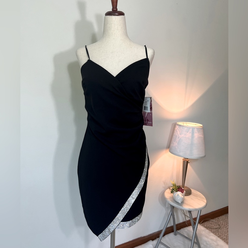 Mini Dress, Size S, Black with silver accents